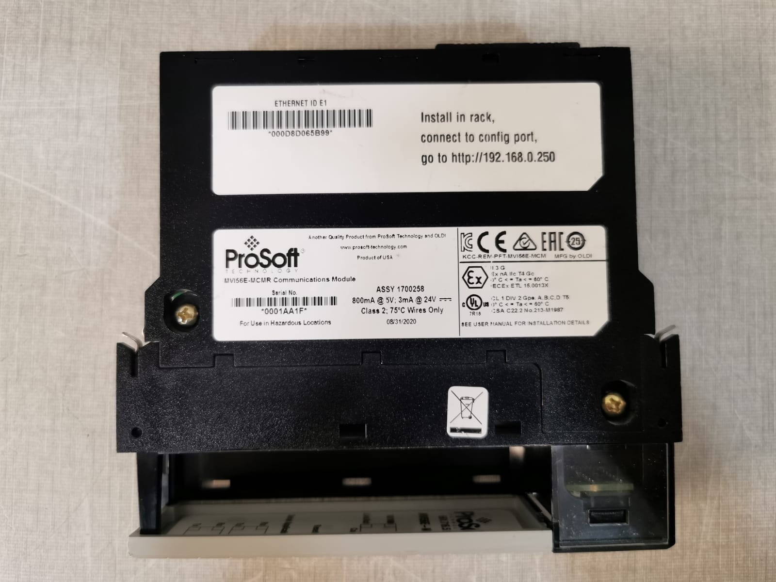 ProSoft MV156E-MCMR ProSoft MV156E-MCMR Communication Module 4