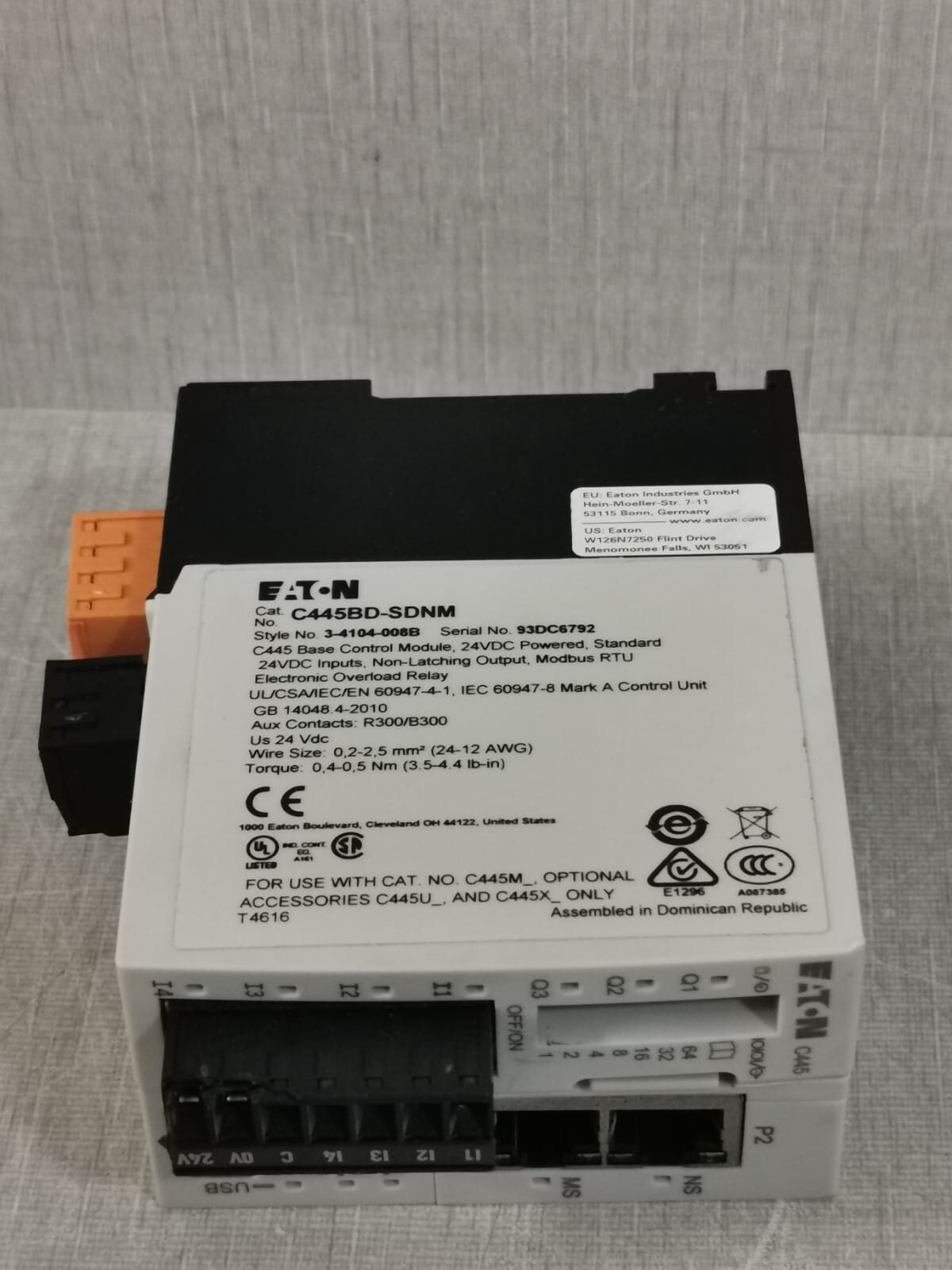 Eaton C445BD-SDNM Eaton C445BD-SDNM C445 Base Control Module 4