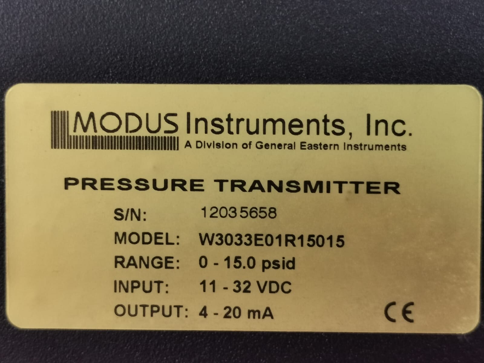 MODUS W3033E01R15015 MODUS W3033E01R15015 PRESSURE TRANSMITTER 4