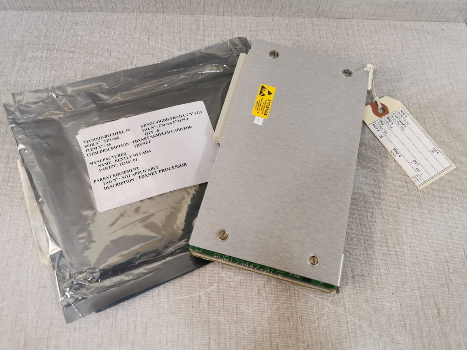 Bently Nevada PWA 123447-01 / 123447-01 TDXnet Sampler Card