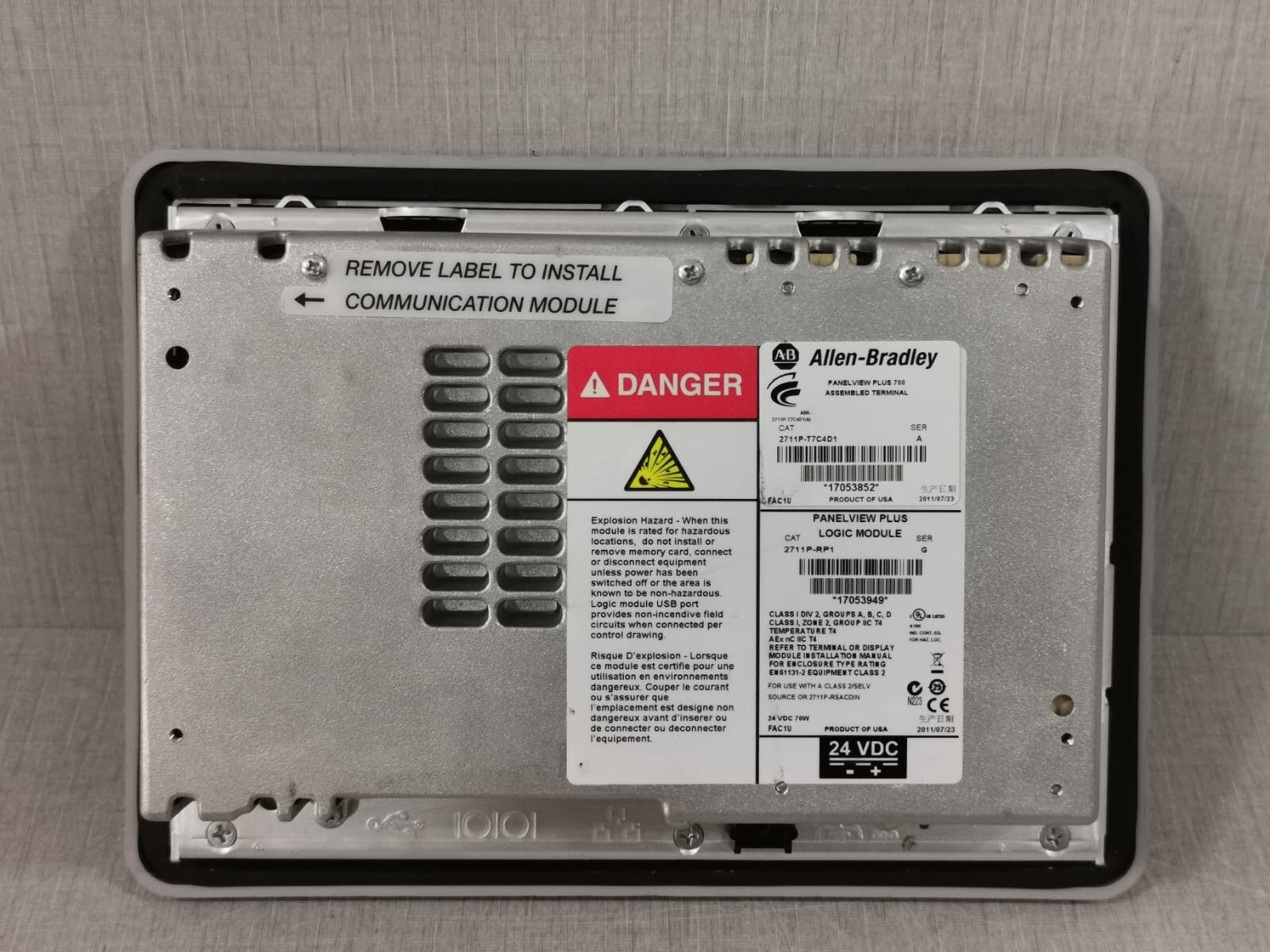 Allen-Bradley 2711P-T7C4D1 SER A ALLEN BRADLEY PANELVIEW PLUS 700 2711P-T7C4D1 SER A I 2711P-RP1 SER G 3
