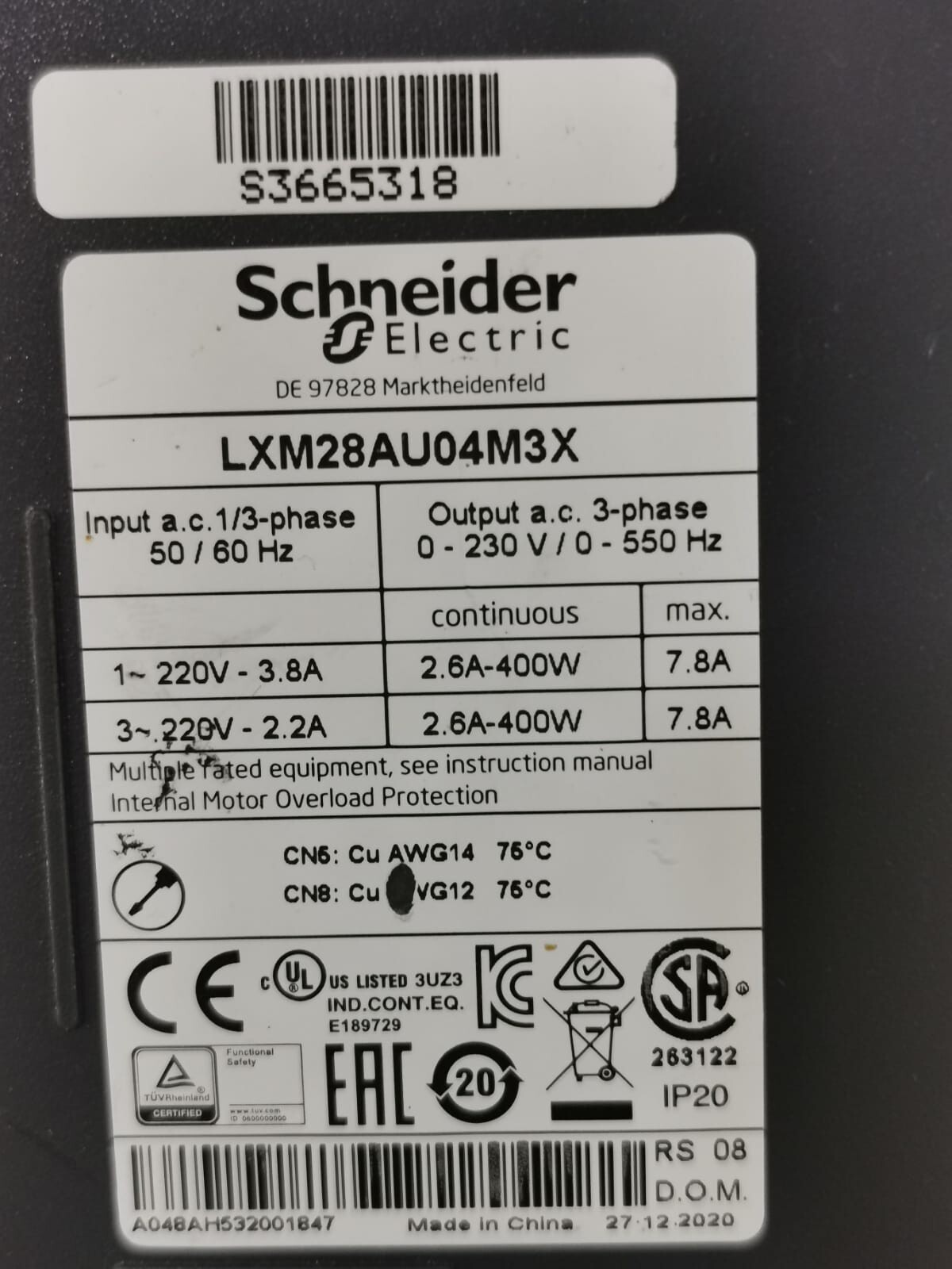 Schneider Electric LXM28AU04M3X Schneider Electric LXM28AU04M3X Servo Drive without cables 2