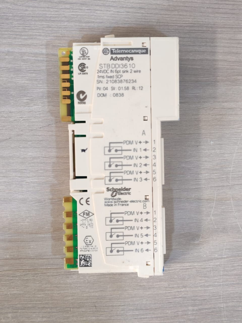 Schneider Electric DDI3610 TELEMECANIQUE ADVANTYS BY SCHNEIDER STB DDI3610 DIGITAL INPUT MODULE 4