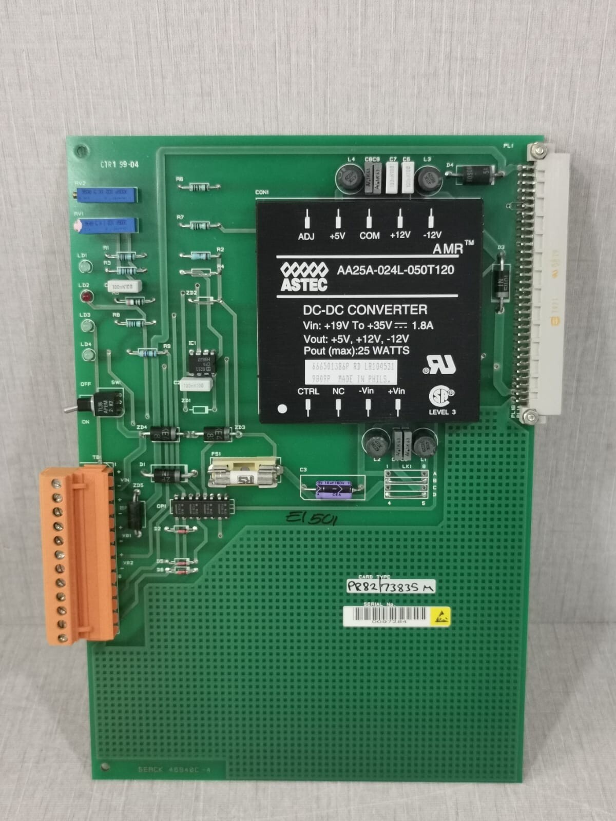 SERCK 46940C-4 w/ ASTEC DC-DC Converter AA25A-024L-050T120 25Watts