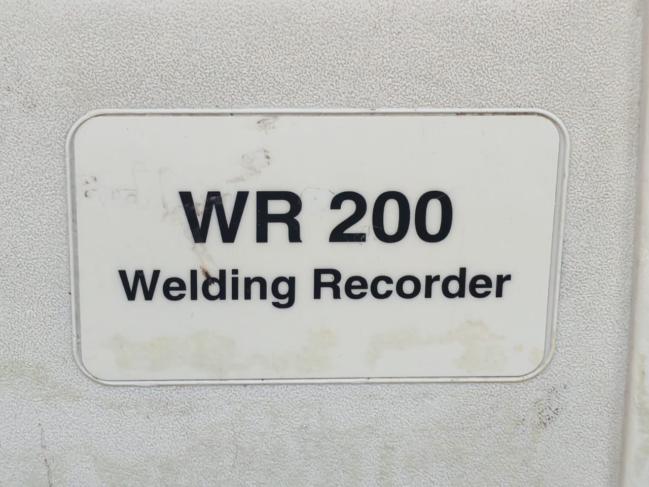 Georg Fischer WR200 Georg Fischer WR200 Welding Recorder Rev.01 230V-50/60Hz 3