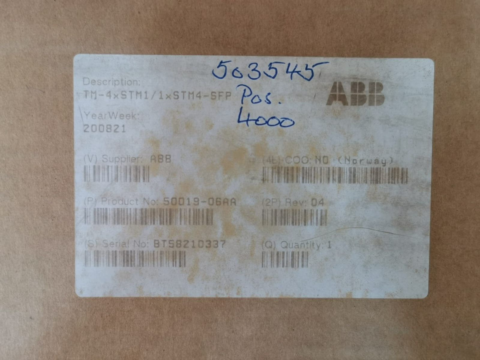 ABB TM-4xSTM1/1xSTM4-SFP ABB TM-4xSTM1/1xSTM4-SFP Mother Board 50019-06AA Printed Circuit Board 10