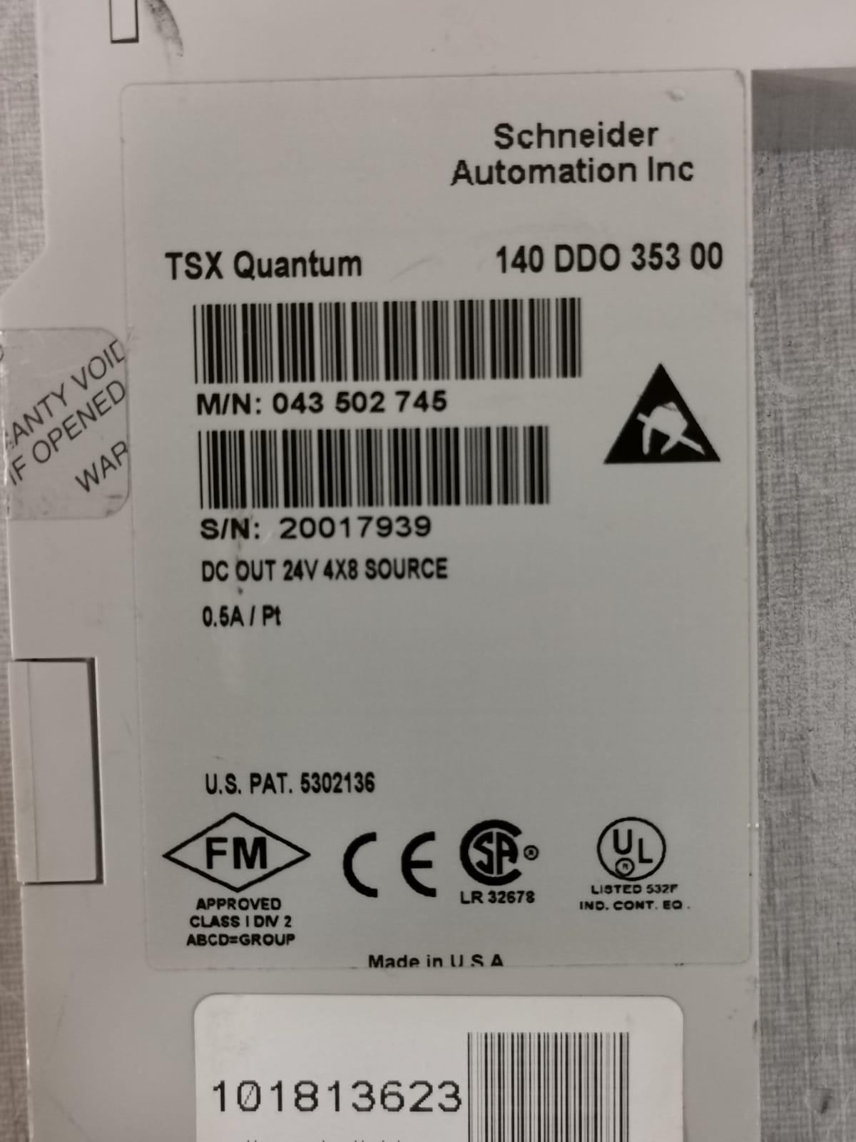 Schneider Electric DDO-353-00 Schneider Automation TSX Quantum 140 DDO 353 00 24VDC Output Module 4