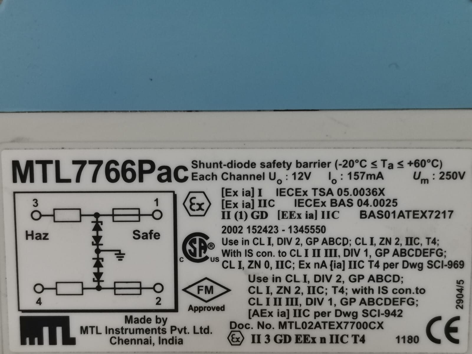MTL MTL7766PAC MTL7766PAC SHUNT-DIODE SAFETY BARRIER 3