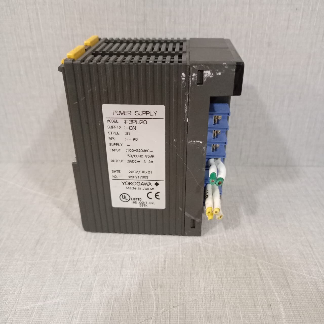 Yokogawa F3PU20 YOKOGAWA F3PU20 POWER SUPPLY PU20-ON 2