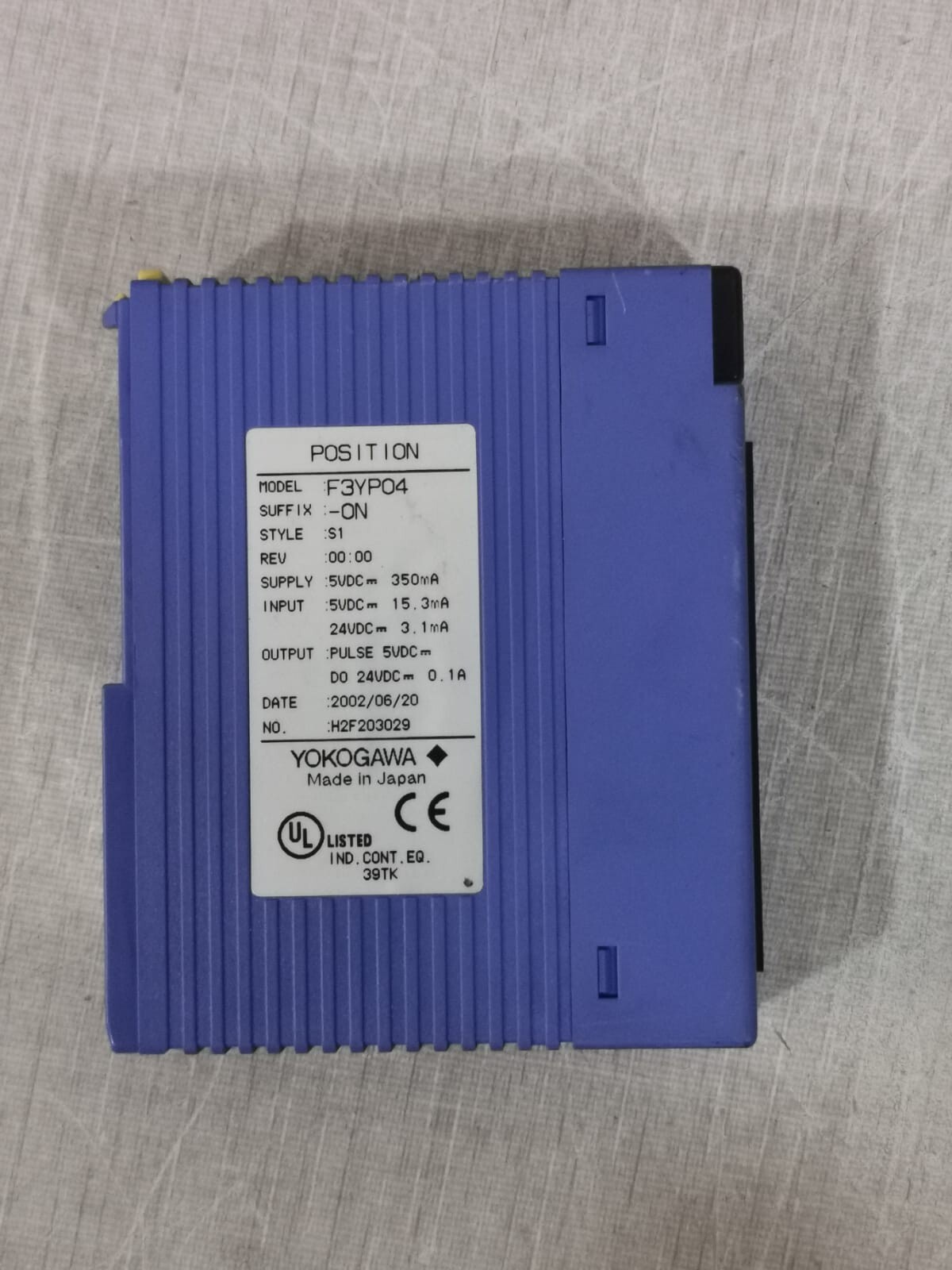 Yokogawa F3YP04-0N Yokogawa F3YP04-0N Module / YP04-0N 4