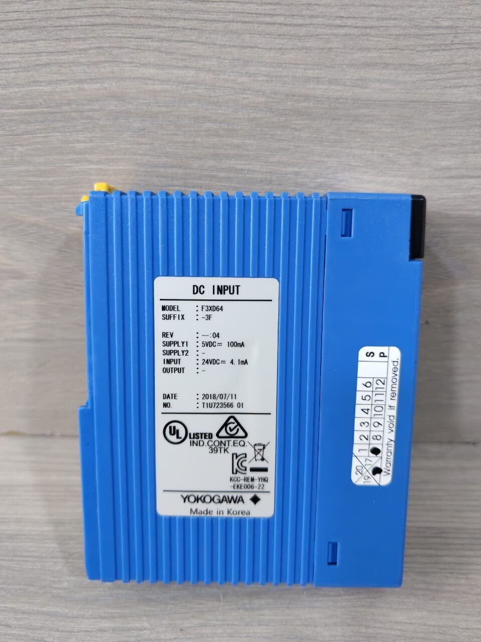 Yokogawa F3XD64-3F YOKOGAWA F3XD64-3F STYLE S1 REV.01 & F3XD64-3F REV.04 DC INPUT MODULE 6