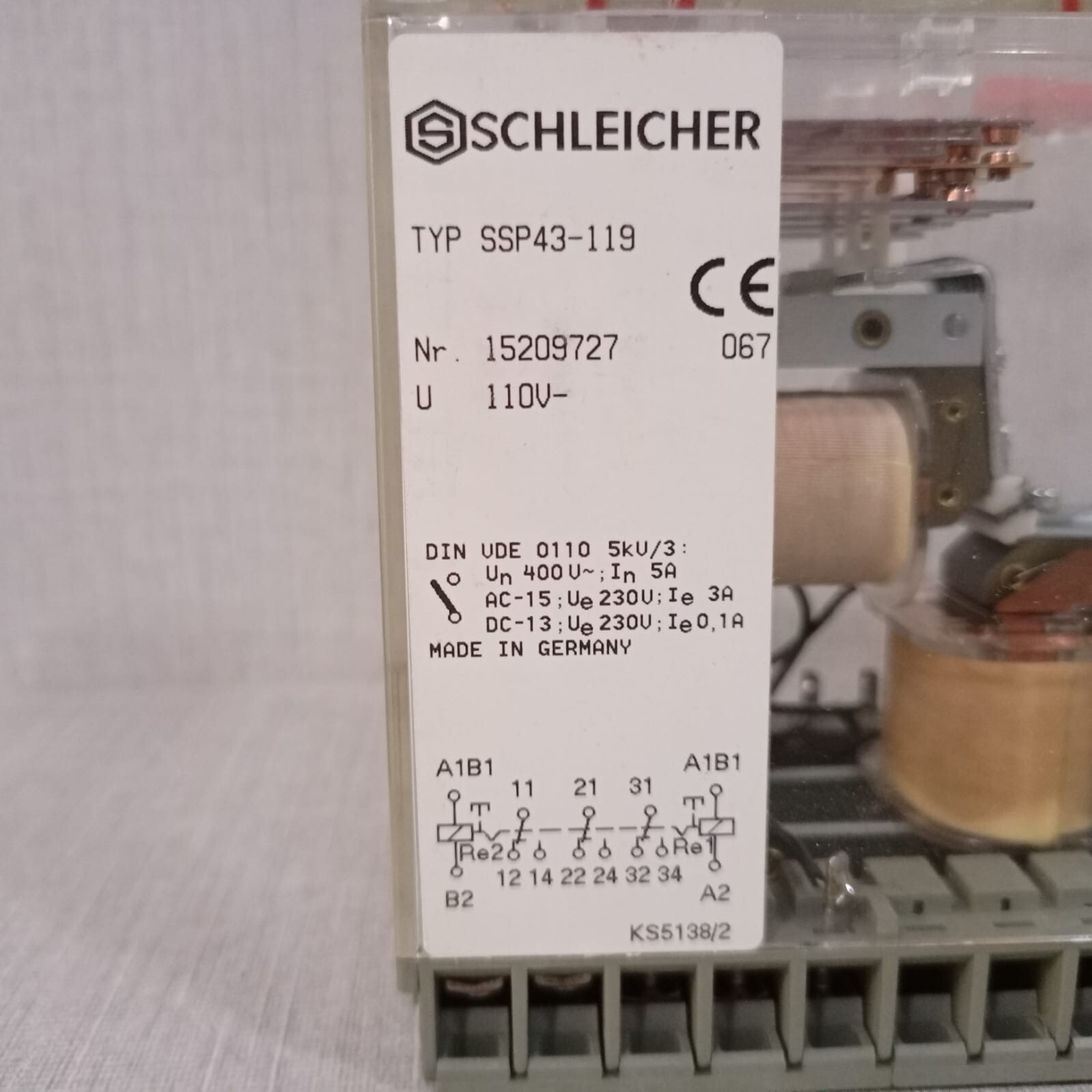 Schleicher SSP43-119 SCHLEICHER Relay SSP43-119 110V Nr. 15209727 2