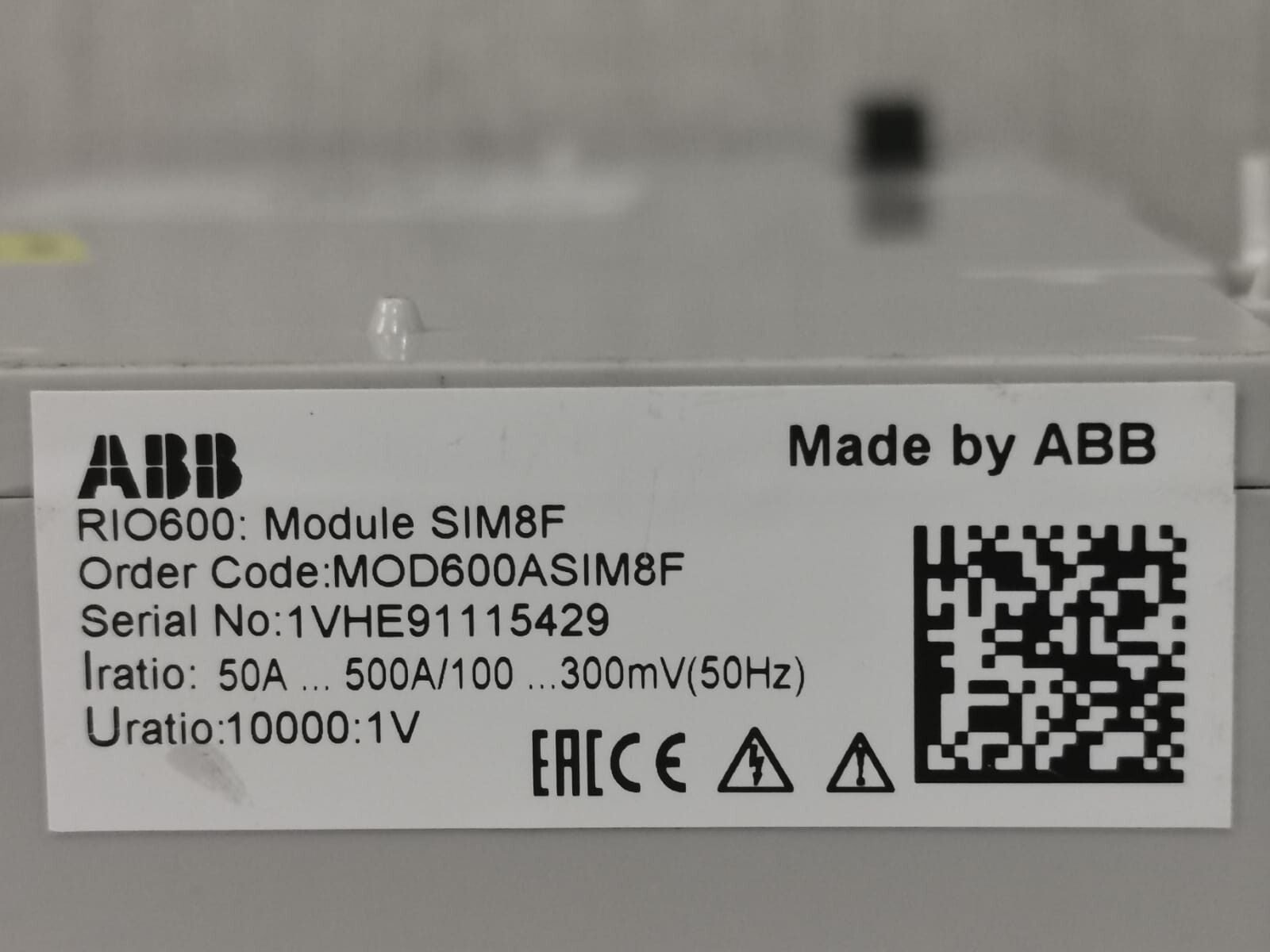 ABB MOD600ASIM8F SIM8F ABB MOD600ASIM8F | 50A-500A/100-300mV(50Hz) | 10000:1V | FW:A/1.3.3/D 2