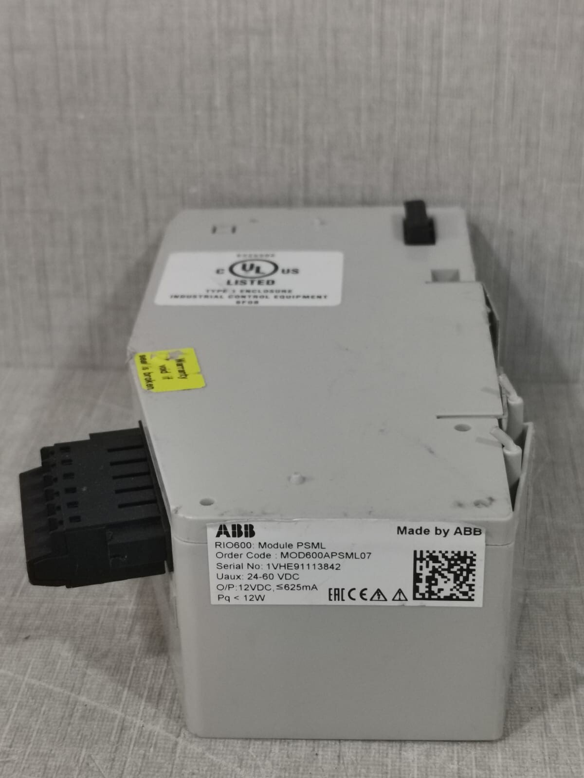 ABB MOD600APSML07 ABB PSML MOD600APSML07 | 24-60VDC | O/P:12 VDC | 625mA | 12W | 2REA019528A0001/D 3