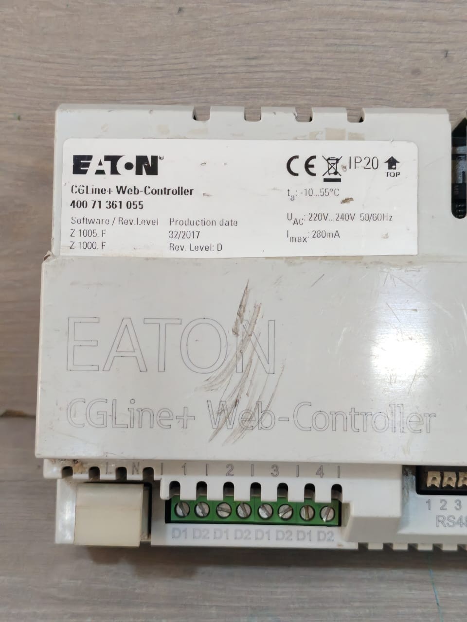 Eaton Rev Level D Z1005.F/ Z1000.F EATON CGLine+Web-Controller 400 71 361 055 Software/Rev Level D Z1005.F/ Z1000.F 2