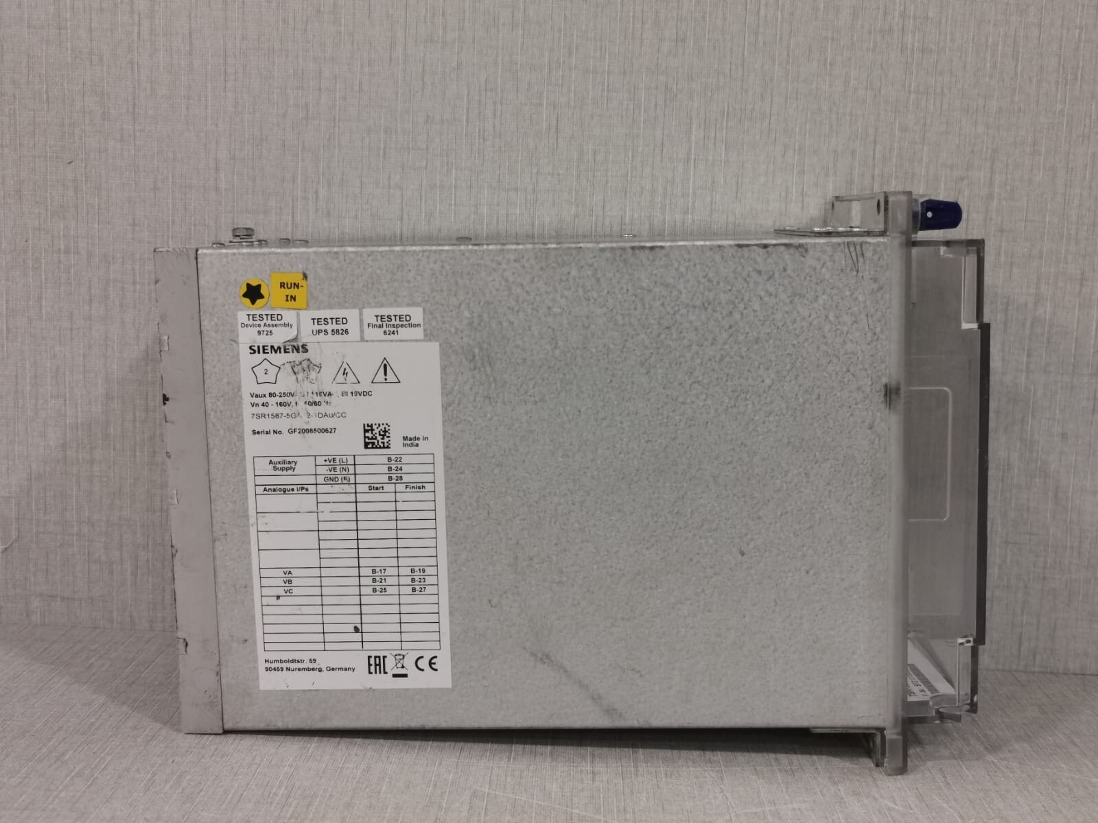 Siemens BF2101505951 SIEMENS 7SR1587-5GA12-1DA0/CC -F.NR. BF2101505951 5
