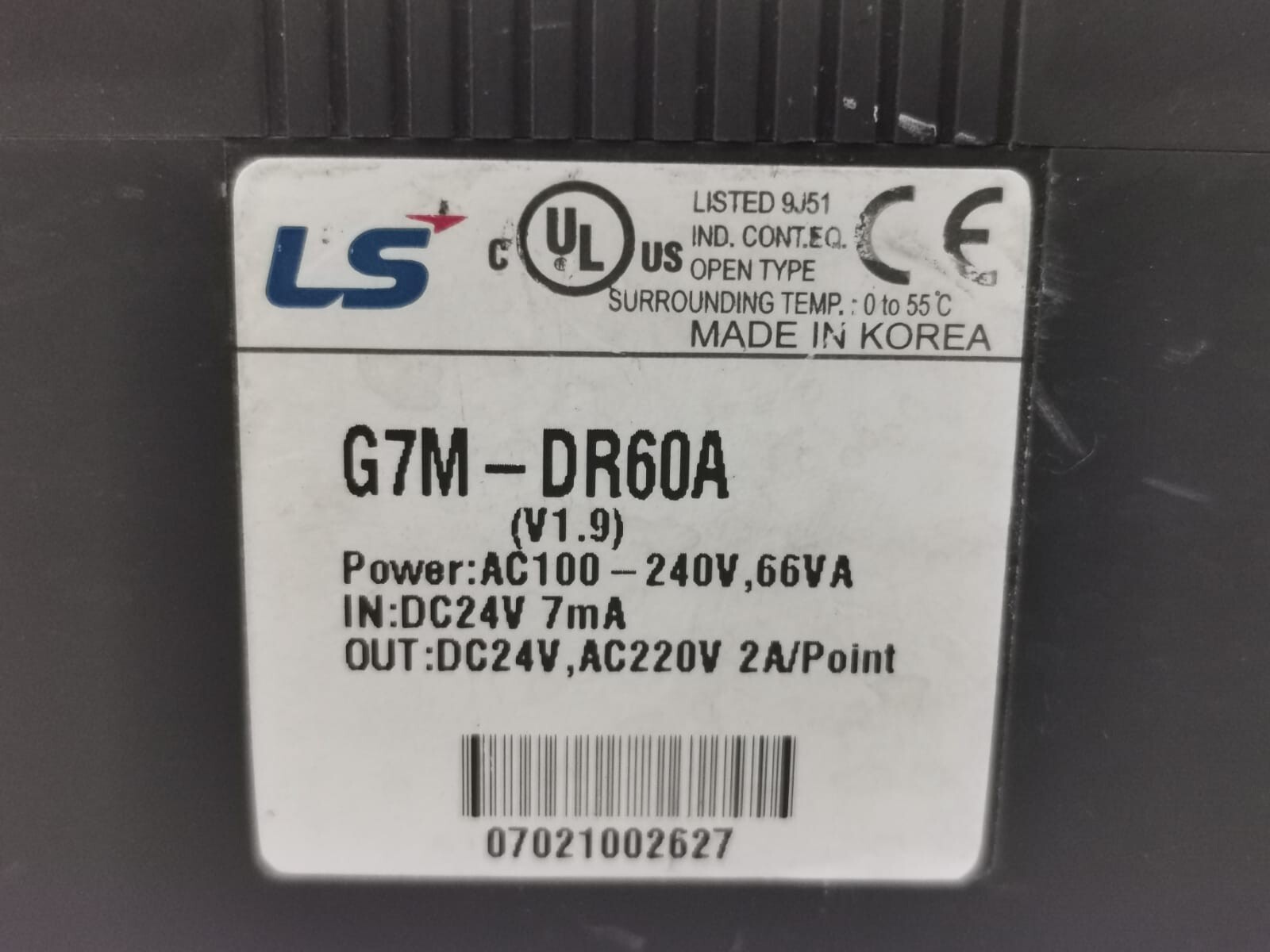 UNKNOWN DR60A GLOFA G7M-DR60A V1.9 PROGRAMMABLE LOGIC CONTROLLER 5
