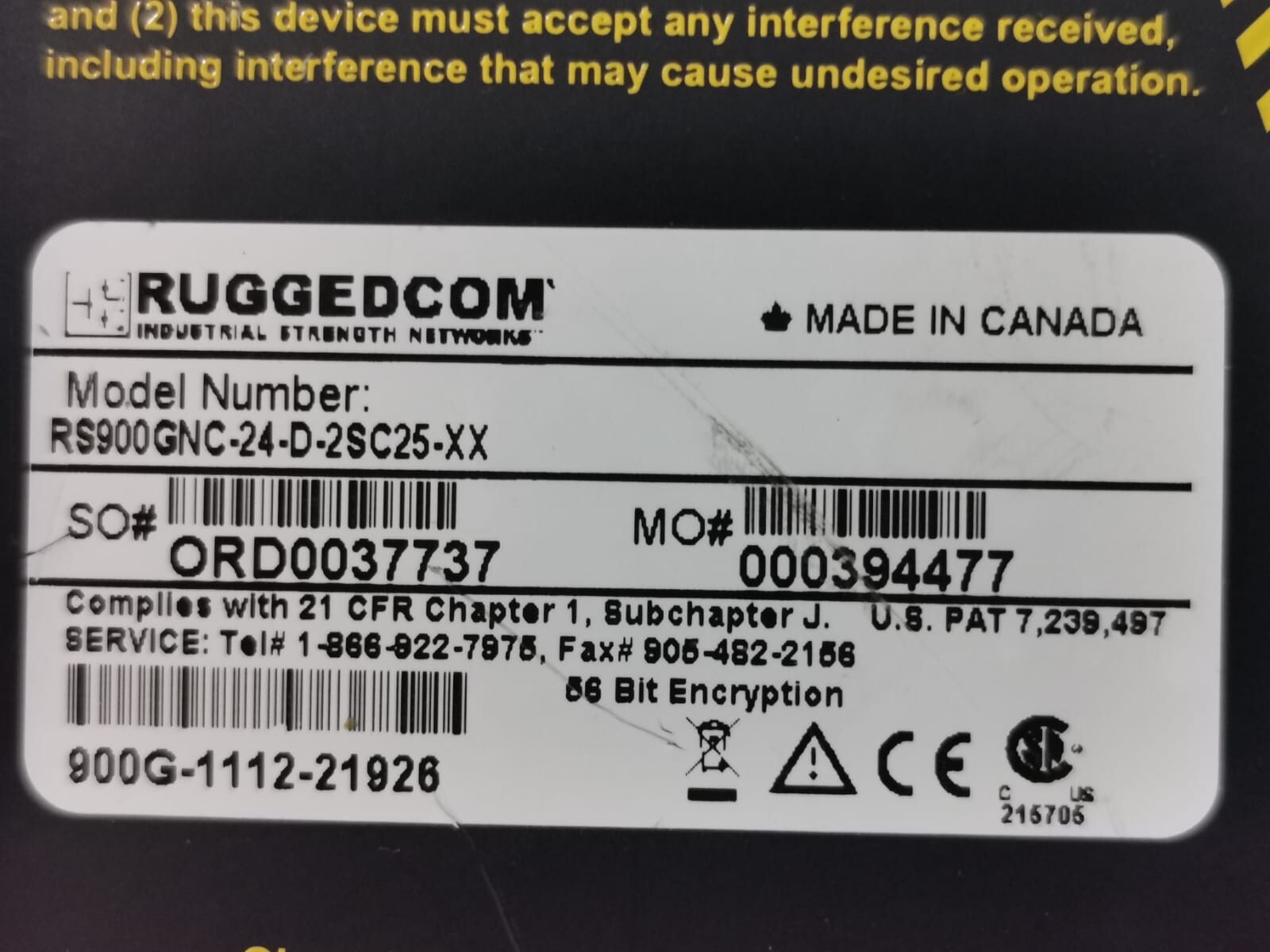 Ruggedcom RS900GNC-24-D-2SC25-XX Ruggedcom RS900G / RS900GNC-24-D-2SC25-XX Ethernet Switch 2