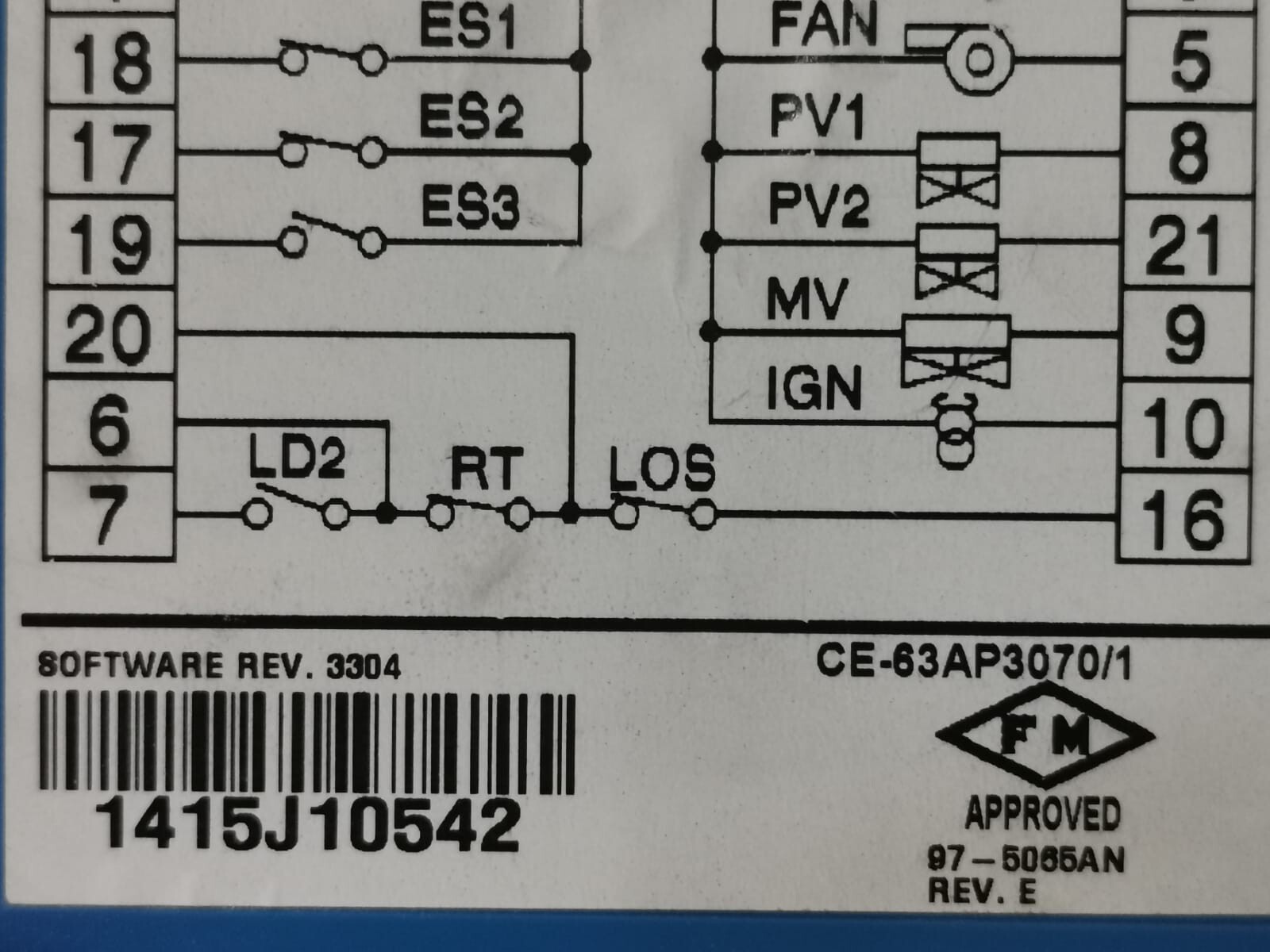Honeywell RM7850A1001 HONEYWELL RM7850A1001 BURNER CONTROL 120 VAC,50/60HZ REV.E 8