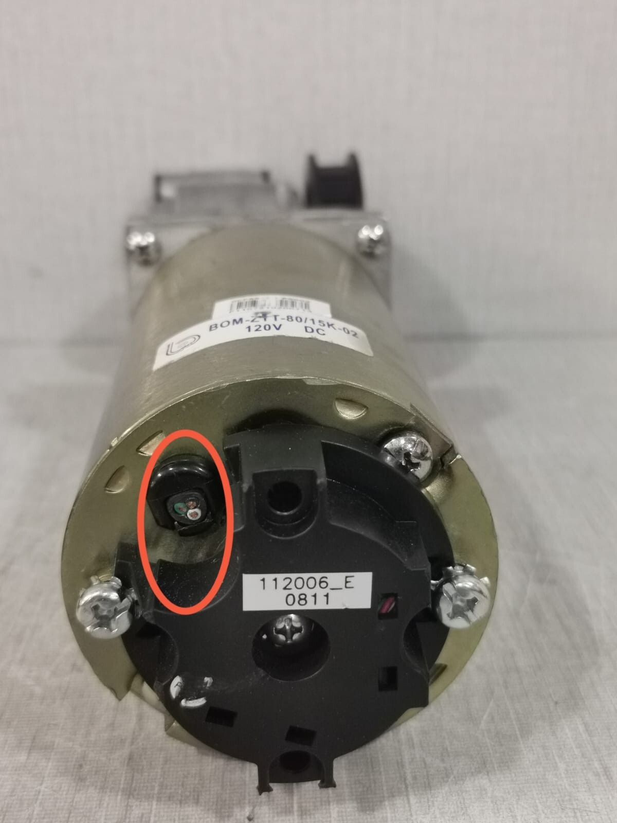 STANLEY BOM-ZYT-80/15K-02 STANLEY BOM-ZYT-80/15K-02 120 DC Duraglide Automatic Door Gearmotor-WIRE CUT 9