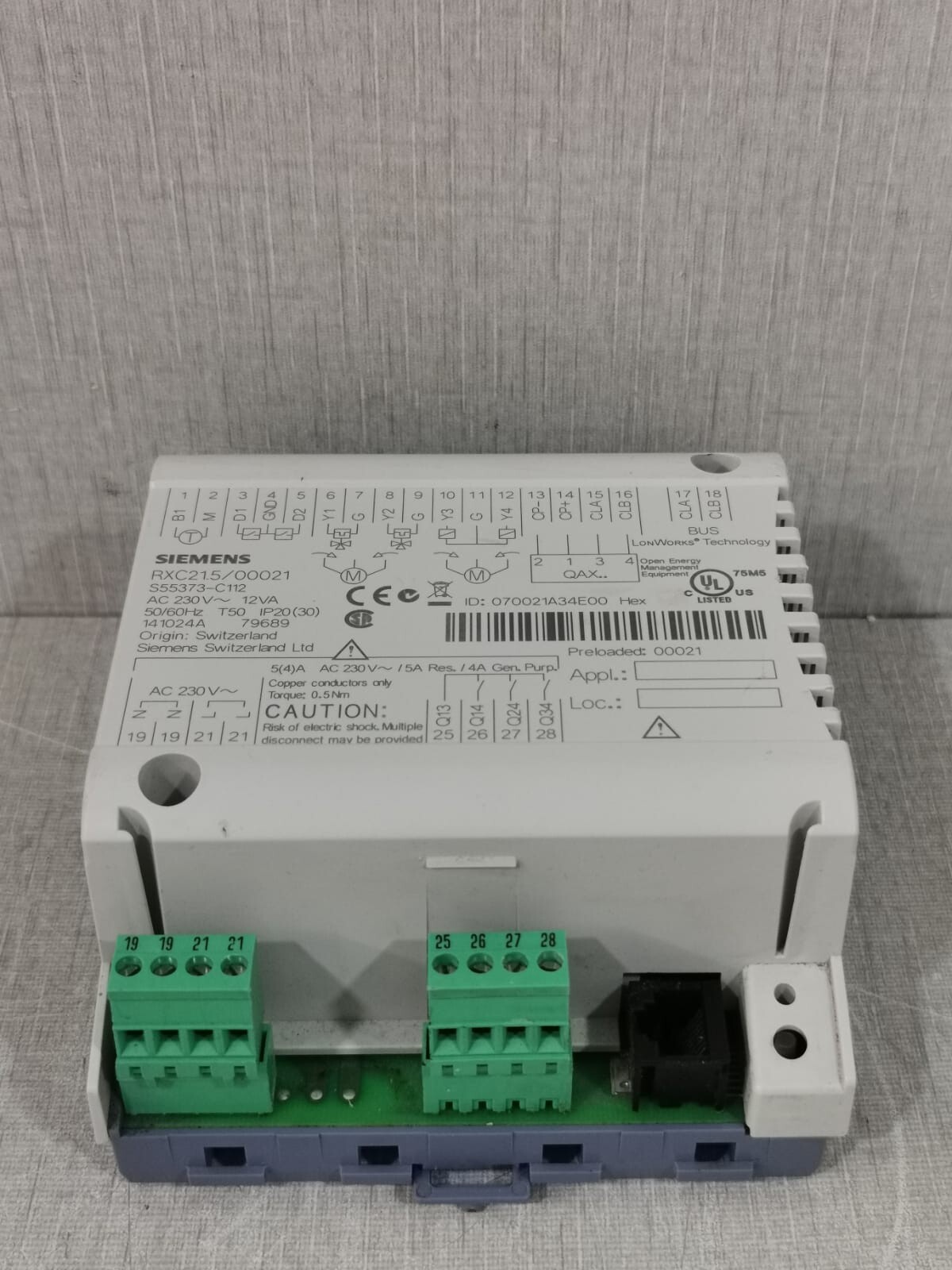 Siemens RXC21.5/00021-AC SIEMENS RXC21.5/00021-AC 230V-12VA PANEL CONTROLLER 3