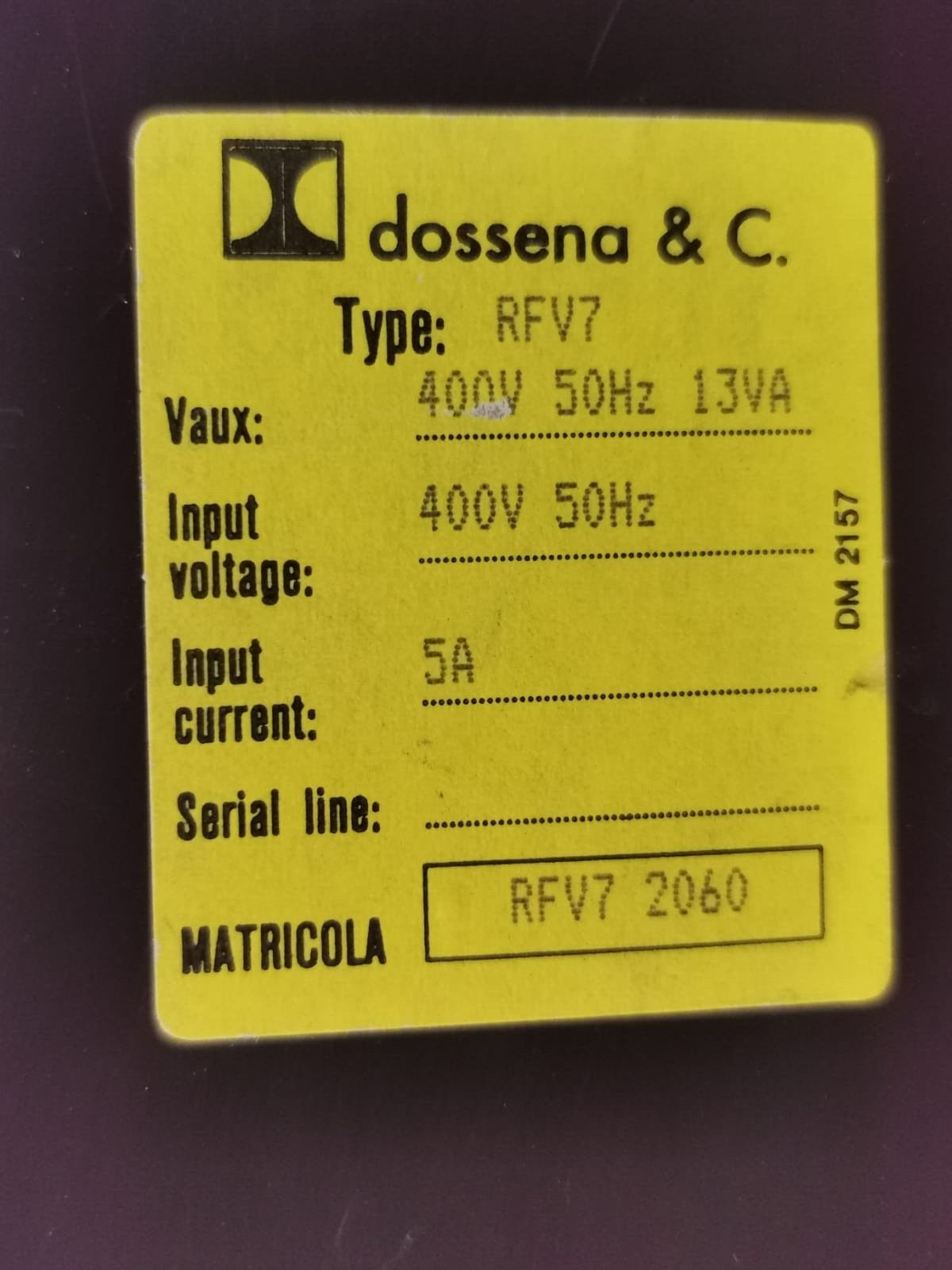 DOSSENA & C DOSSENA DOSSENA & C. RFV7 POWER FACTOR REGULAR TYPE RFV7 /2060 3