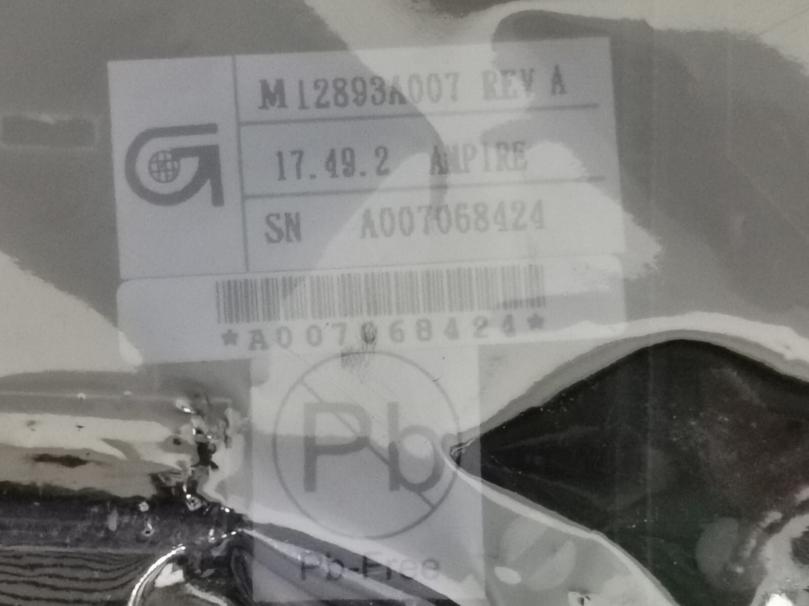 Gilbarco M12893A007 Gilbarco M12893A007 SP-III PPU Display Board with Backer Panel- Sealed 3