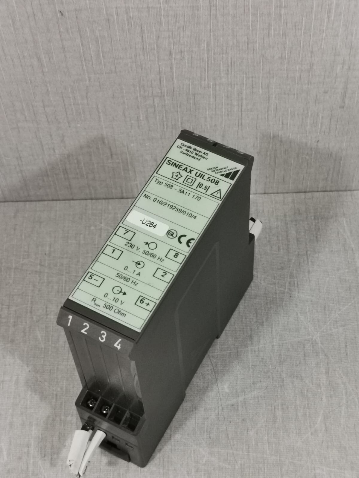 CAMILLE BAUER UIL508 508-3A11 170 CAMILLE BAUER AG SINEAX UIL508 508-3A11 170 TRANSDUCERS 230V 5