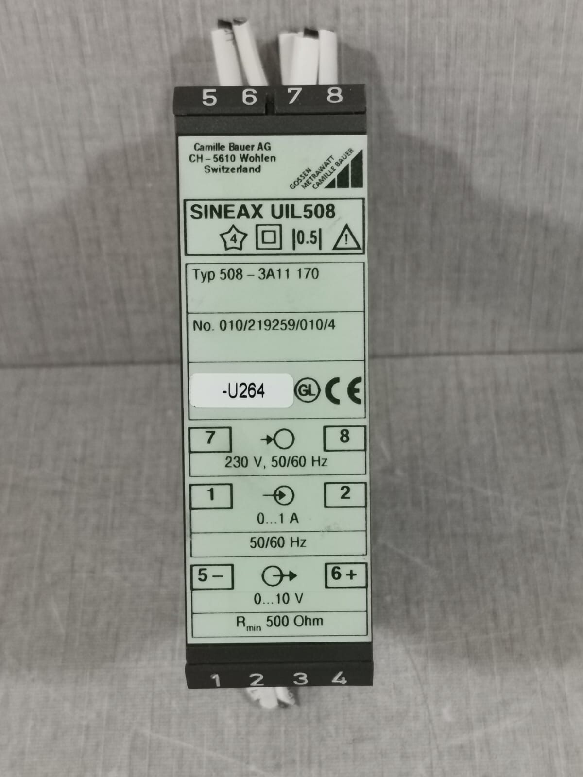 CAMILLE BAUER AG SINEAX UIL508 508-3A11 170 TRANSDUCERS 230V