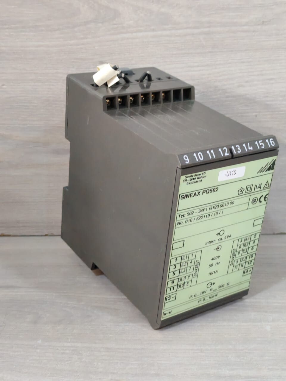 Camille Bauer 502-34F1 G193 0010 00 Camille Bauer SINEAX PQ502 / 502-34F1 G193 0010 00 TRANSDUCER CONVERTER 4