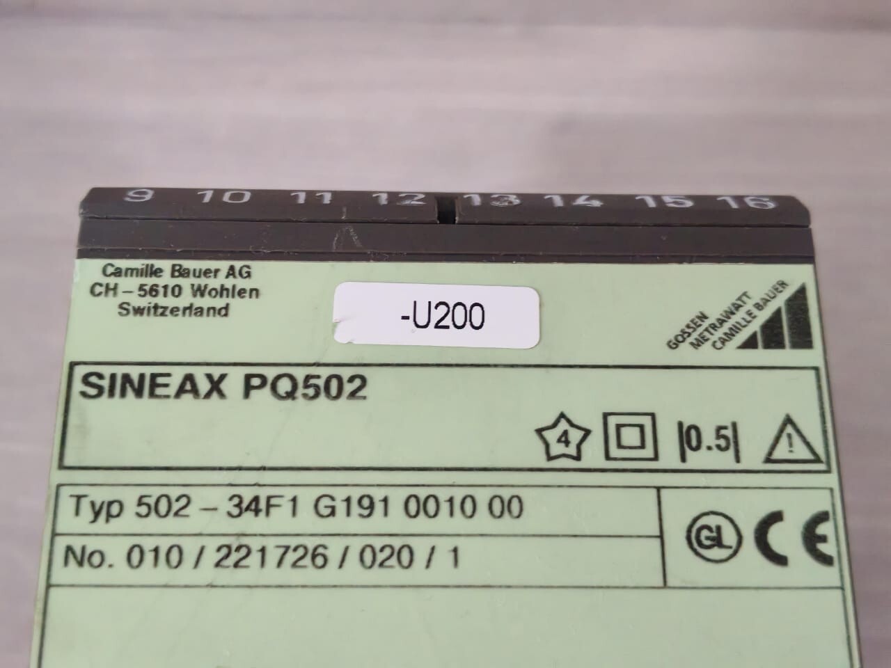 Camille Bauer 502-34F1 G191 0010 00 CAMILLE BAUER SINEAX PQ502/502-34F1 G191 0010 00 TRANSDUCER CONVERTER 3