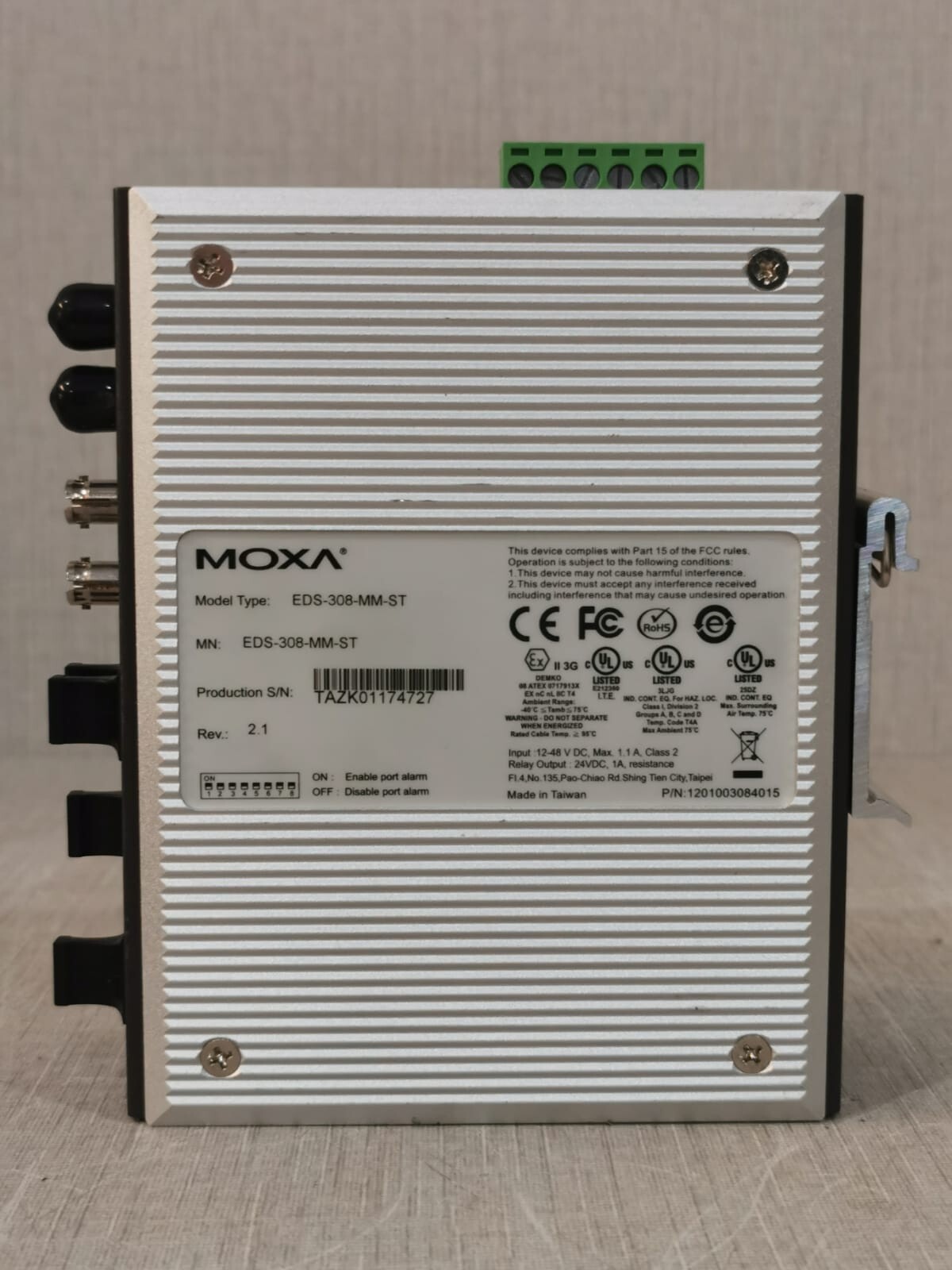 Moxa EDS-308-MM-ST Moxa EDS-308-MM-ST REV.2.1 EtherDEVICE Switch 8 Port - W/O ACCS 3