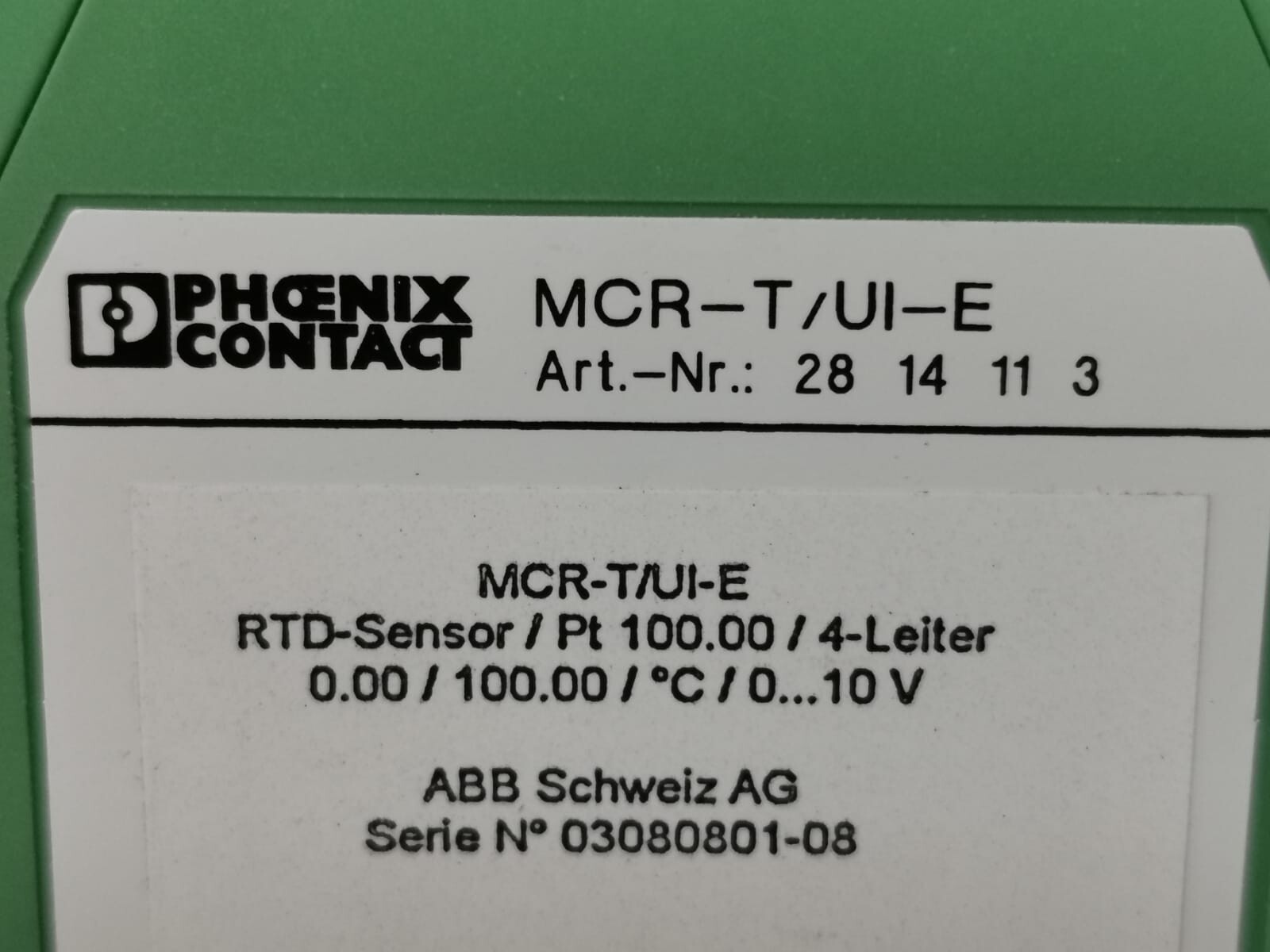 Phoenix Contact 2814113 Phoenix Contact MCR-T-UI-E -2814113 Temperature Measuring Transducer 3