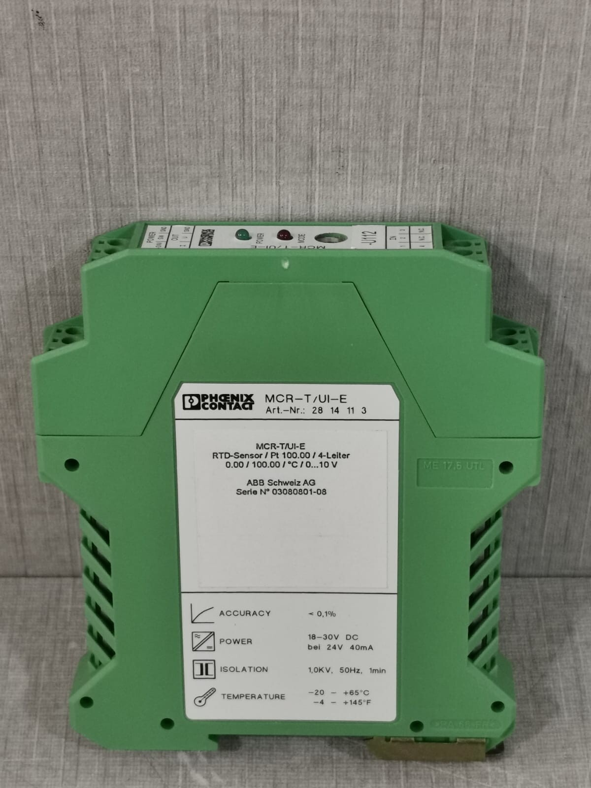 Phoenix Contact 2814113 Phoenix Contact MCR-T-UI-E -2814113 Temperature Measuring Transducer 6