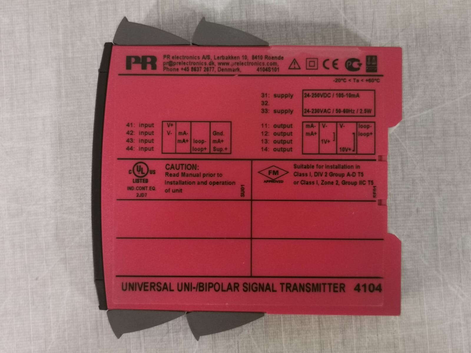 PR Electronics 4104 PR Electronics 4104 Universal Uni-/Bipolar Signal Transmitter 3