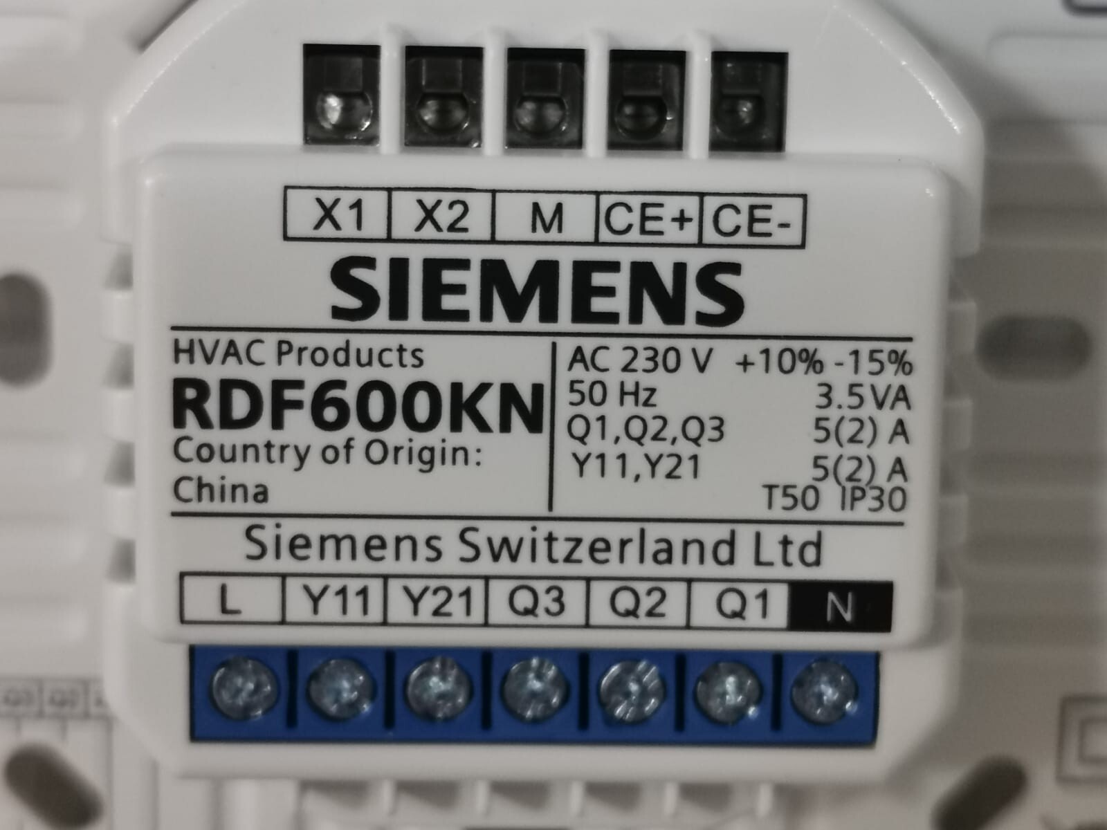 Siemens RDF600KN SIEMENS RDF600KN ROOM REGULATOR 9