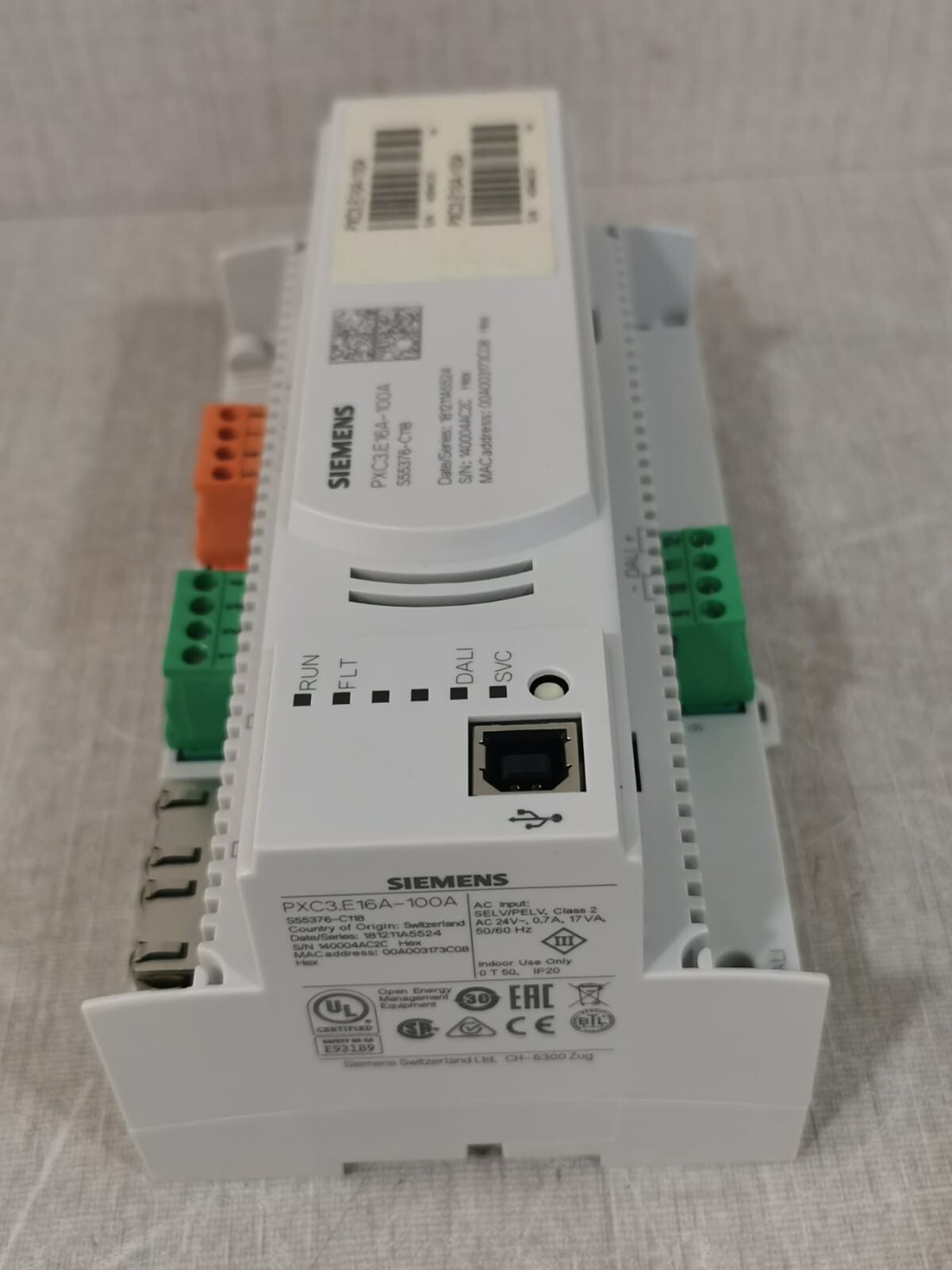 Siemens PXC3.E16A-100A Siemens PXC3.E16A-100A Room Automation Station S55376-C118 5