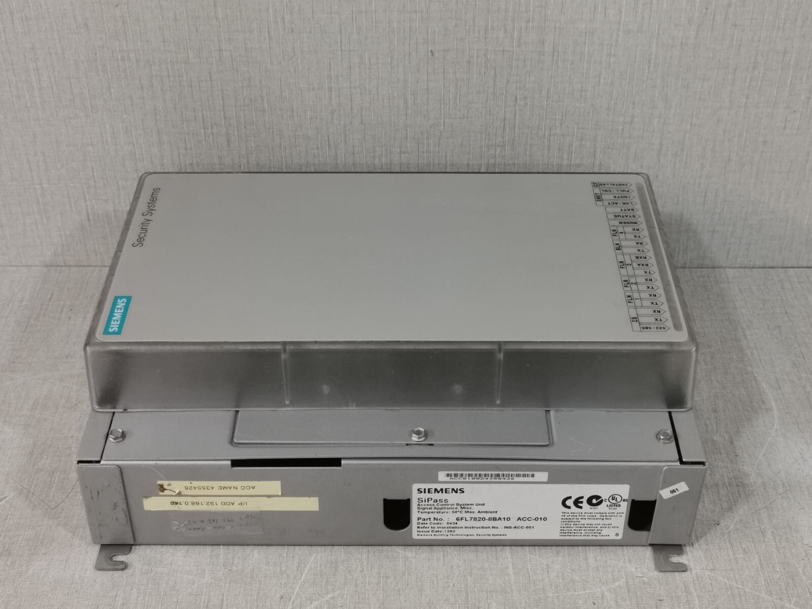 Siemens SIPASS 6FL7820-8BA10 ACC-010 SIEMENS SIPASS 6FL7820-8BA10 ACC-010 ACCESS CONTROL SYSTEM 4