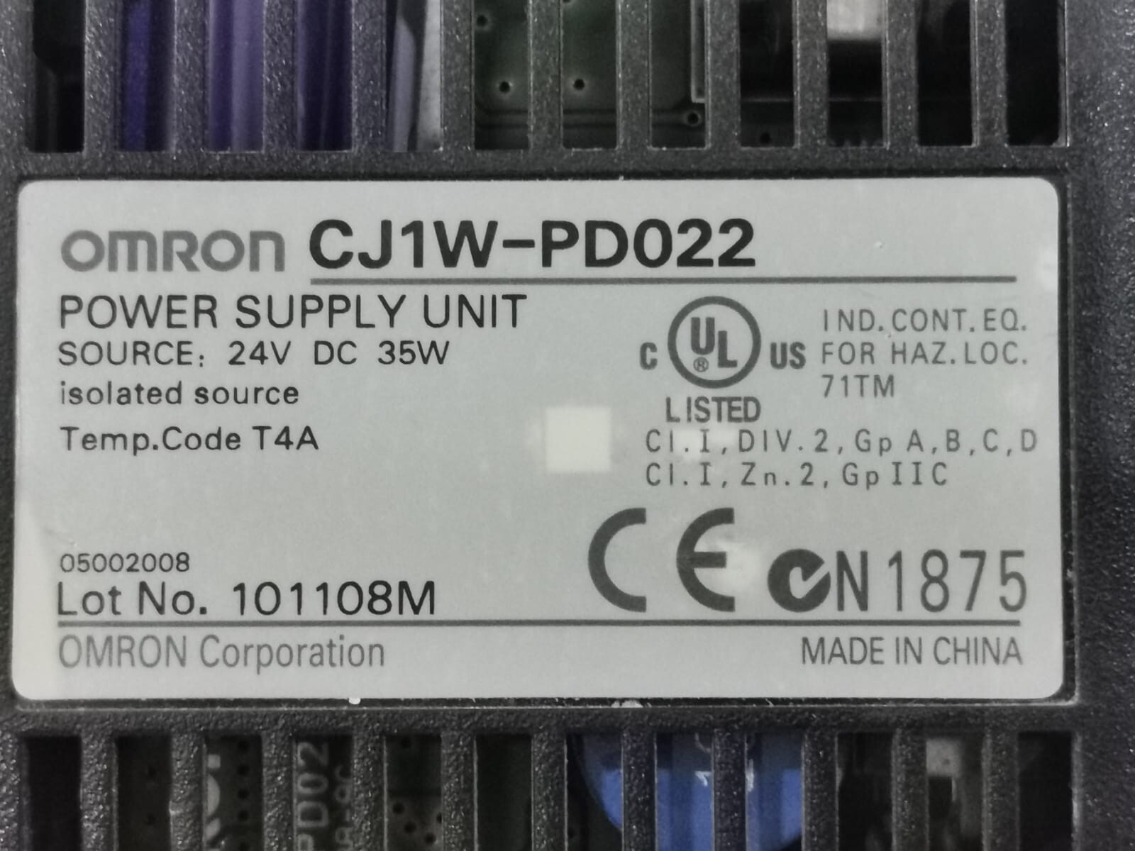 Omron CJ1W-PD022 OMRON CJ1W-PD022 PLC Power Supply Unit Module 2
