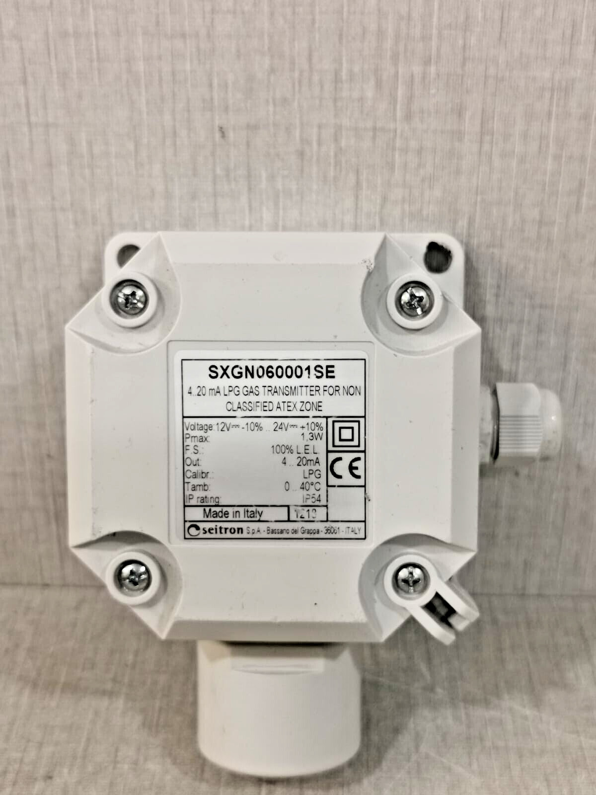 SEITRON SXGN060001SE 4..20mA LPG GAS TRANSMITTER FOR NON CLASSIFIED ATEX ZONE