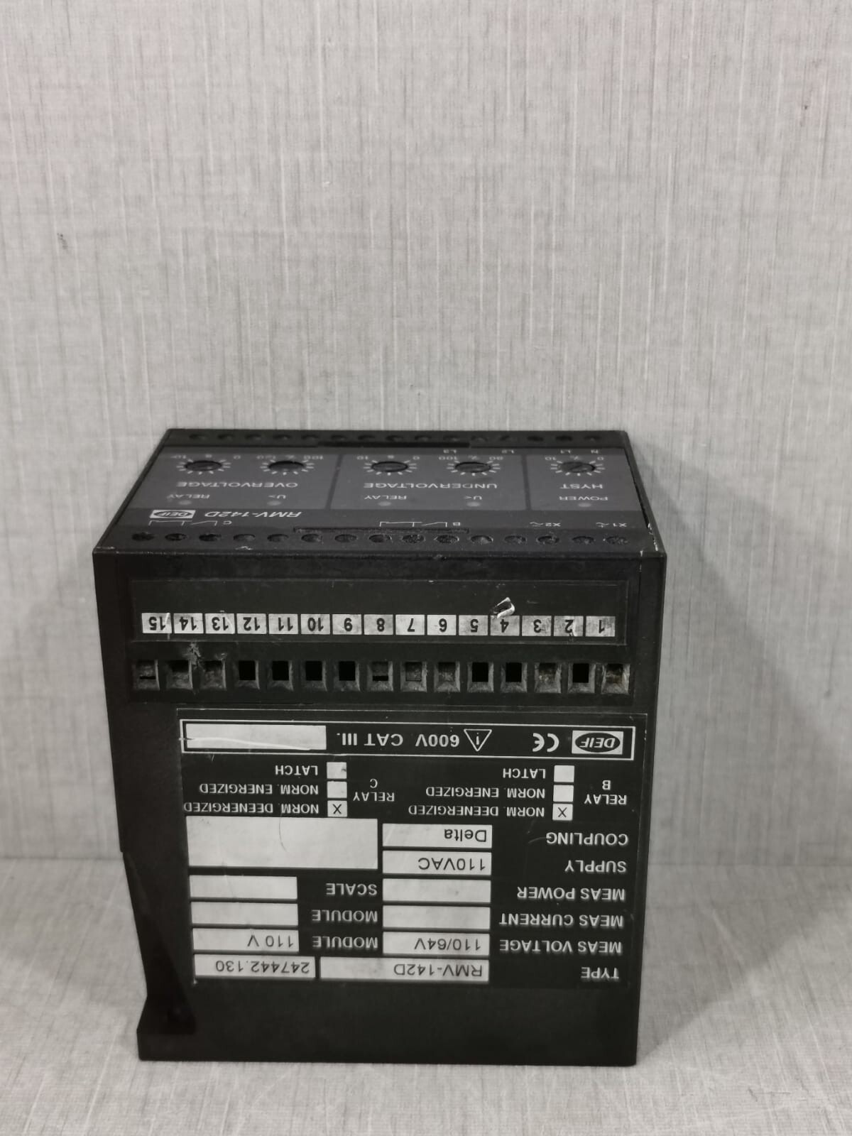 DEIF RMV-142D DEIF RMV-142D Voltage Relay | 110VAC | 600V 4