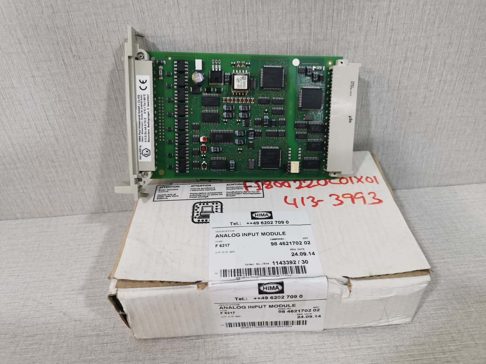 HIMA F 6217 ANALOG INPUT MODULE 984621702 REV 02 - WITH FILTHY BOX