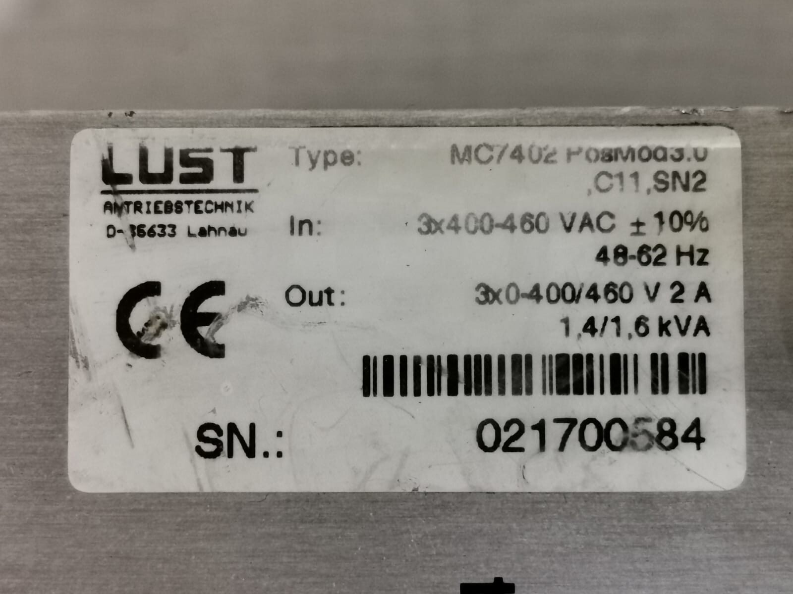 LUST MC7402 LUST MC7402 POSMOD3.0 Servo Drive 2