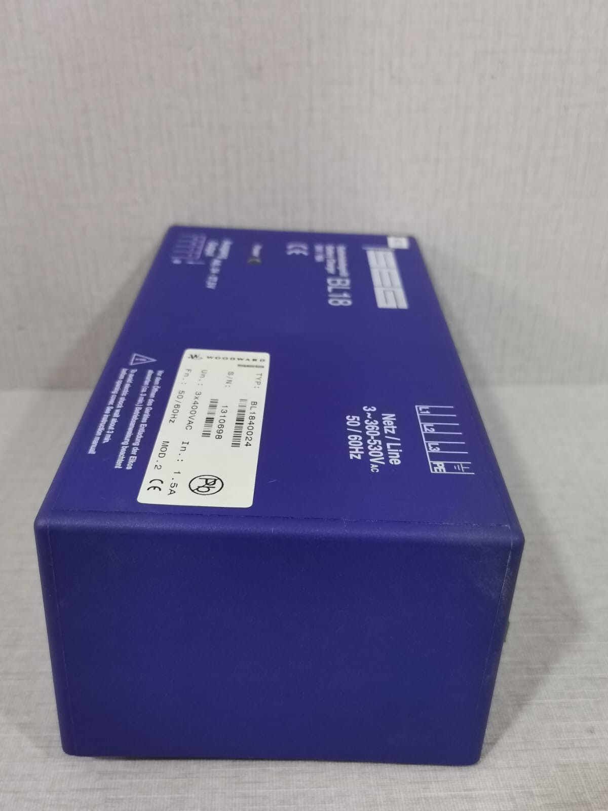 WOODWARD BL1840024 WOODWARD SEG BL18/BL1840024 -3X400VAC | IN 1.5A MOD.2 BATTERY CHARGER 7
