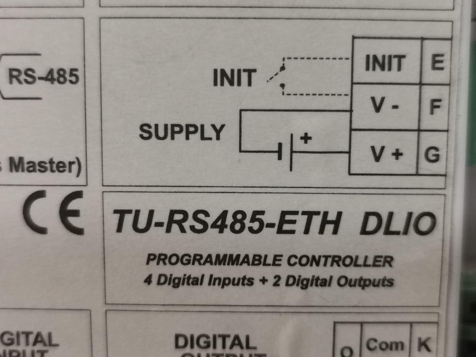 CD AUTOMATION TU-RS485-ETH CD AUTOMATION TU-RS485-ETH DLIO PROGRAMMABLE CONTROLLER 4