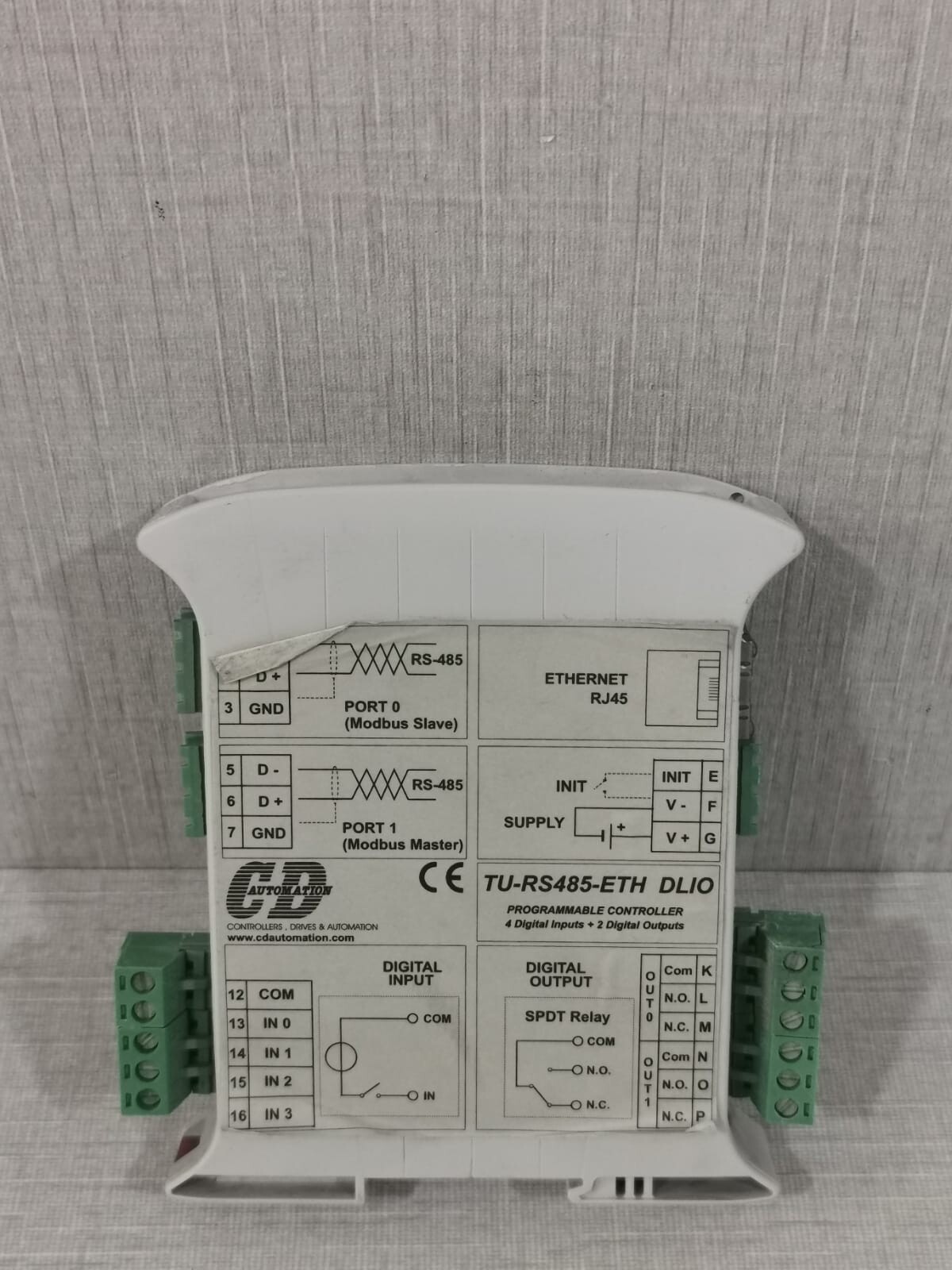 CD AUTOMATION TU-RS485-ETH CD AUTOMATION TU-RS485-ETH DLIO PROGRAMMABLE CONTROLLER 5