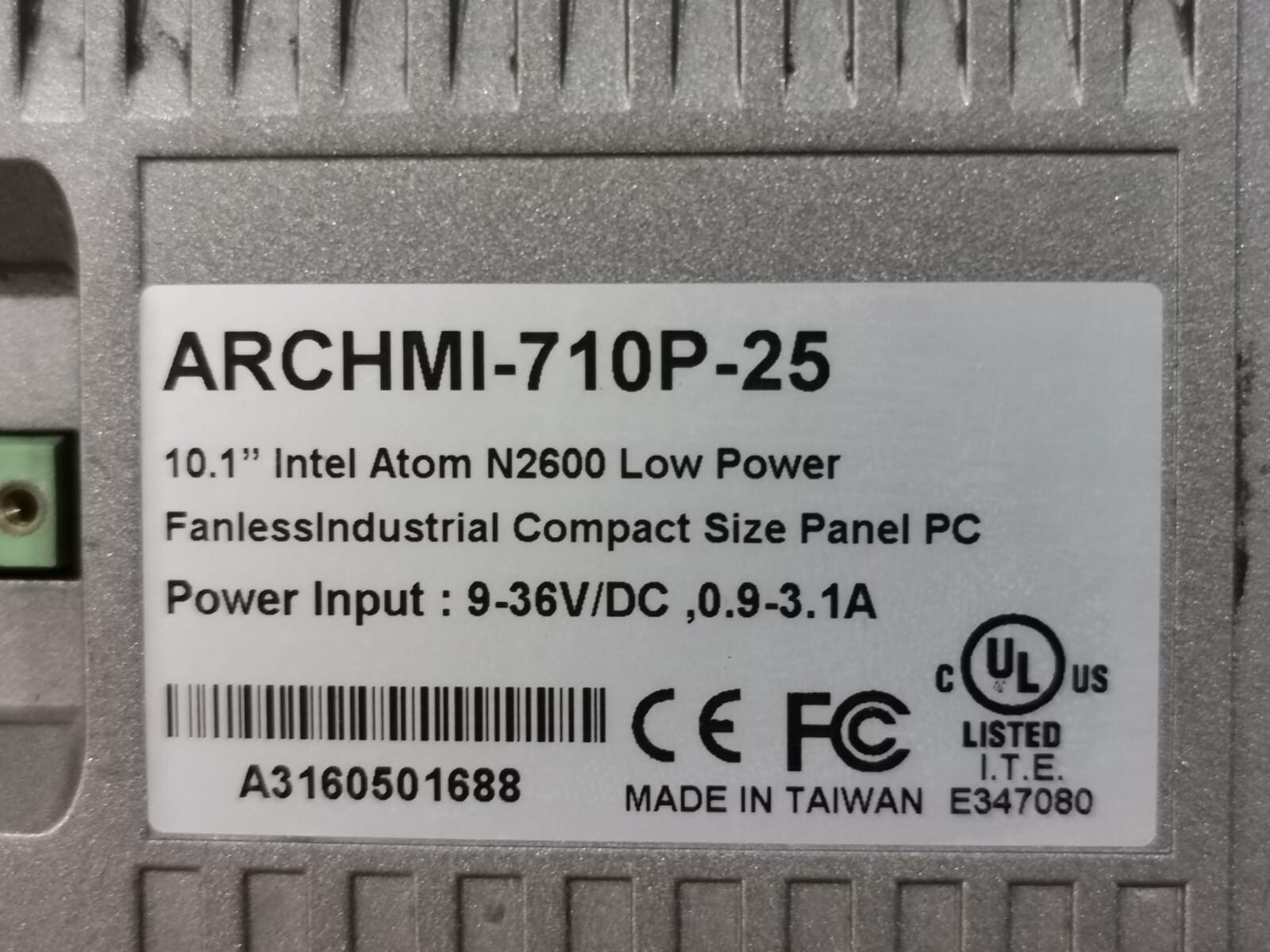 UNKNOWN ARCHMI-710P-25 DSL ARCHMI-710P-25 Fan Less Industrial Compact Size Panel PC 2