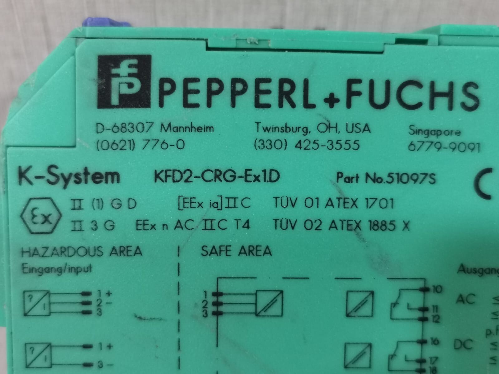 Pepperl+Fuchs KFD2-CRG-EX1.D PEPPERL+FUCHS KFD2-CRG-Ex1.D 51097S K-SYSTEM Safety Barrier 2
