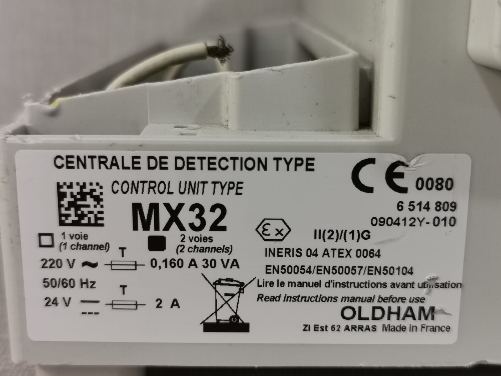 Oldham MX32 OLDHAM MX32 CONTROL UNIT TYPE 2 CHANNEL 220V 50/60Hz 24V -WITHOUT COVER 9