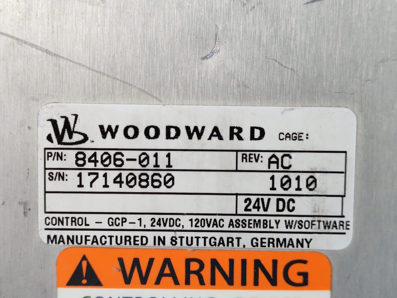 Woodward 8406-011 REV.AC WOODWARD GEN PART 6000 8406-011 REV.AC 24V DC CONTROLLER 7
